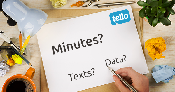 minutes, texts, data