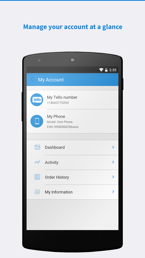 manage your account