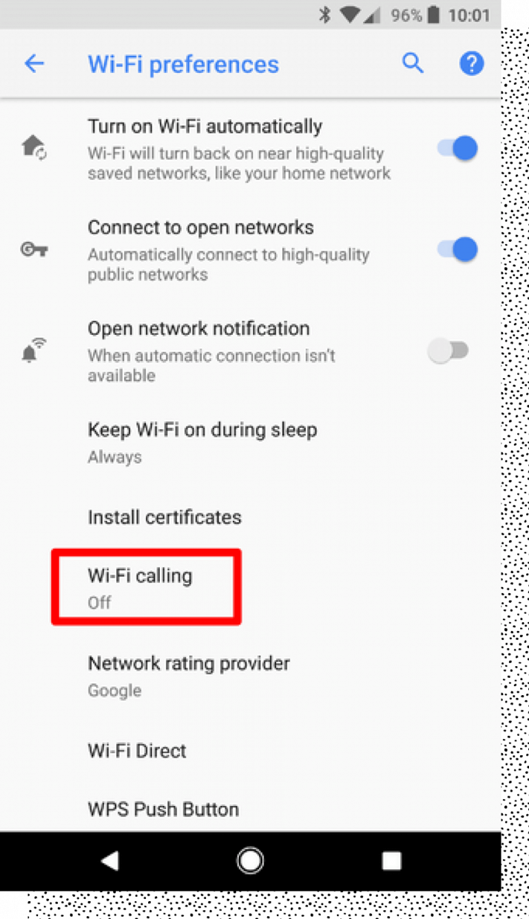 enable Wi-Fi calling on Android