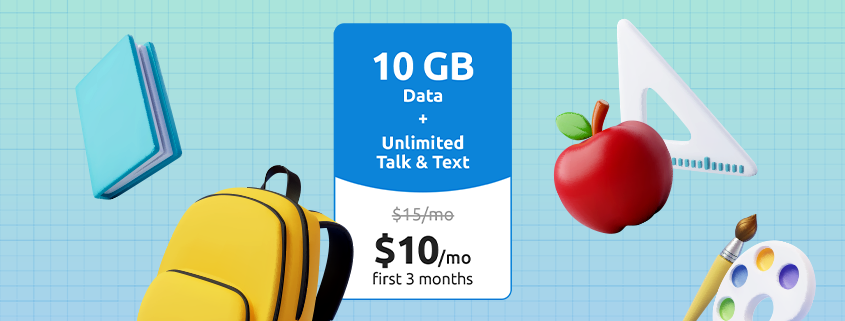 Tello's Back to School Deal is here: 10 GB Plan for $10/mo. First 3 months.
