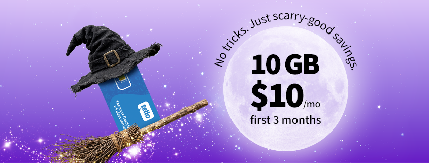 Tello Halloween Deal: 10 GB for $10/mo. First 3 Months.